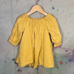 Yellow Off-Shoulder Tunic Dress